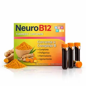 NeuroB12 Multi-Vitaminico Curcuma Turmeric - 12 Pack (15ml Drinkable Shots) Vitaminas - Daily Energy & Wellness Support (12 x 15mL)